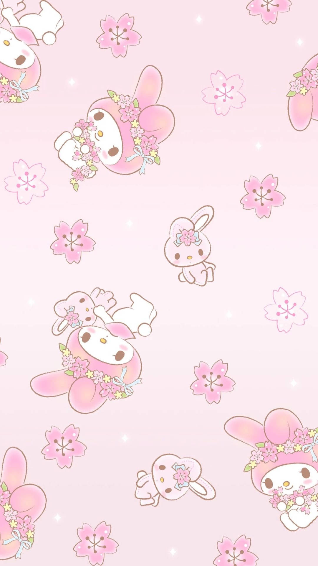 Pink My Melody Pattern Wallpaper