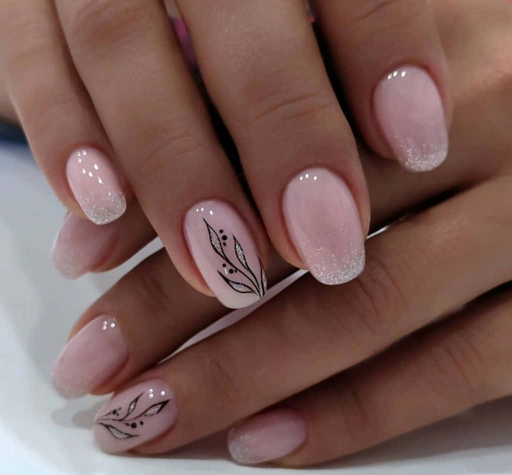 24pcs Long Square Baby Pink French Flowers Print Fake Nail Press On Nails  False | eBay