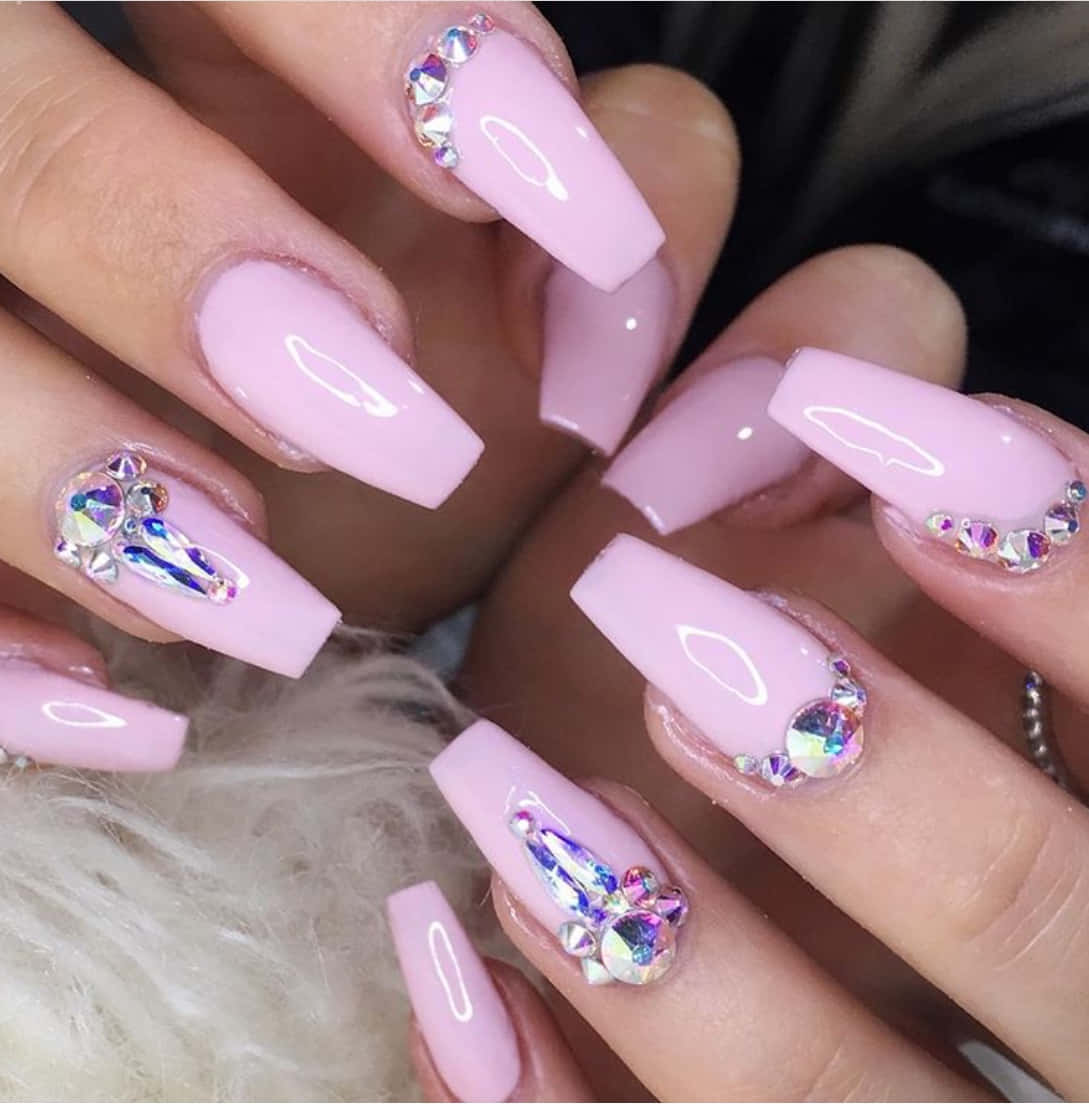 Gorgeous Pink Nails Design Wallpaper