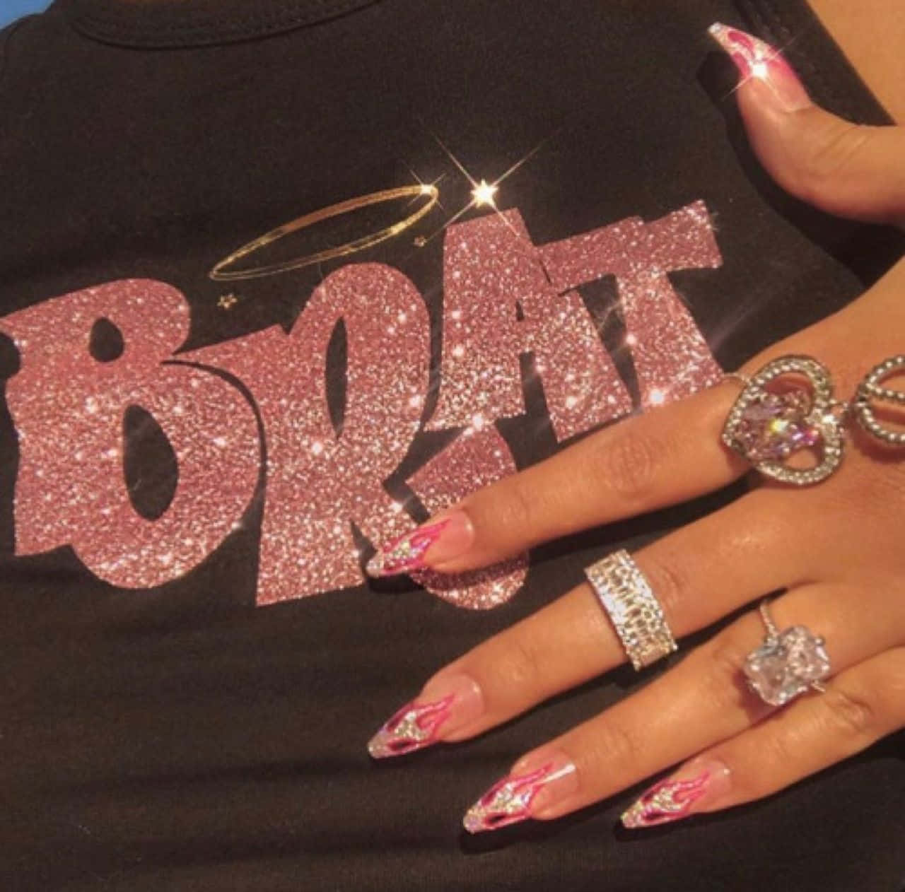 Glamorous Pink Nails Wallpaper
