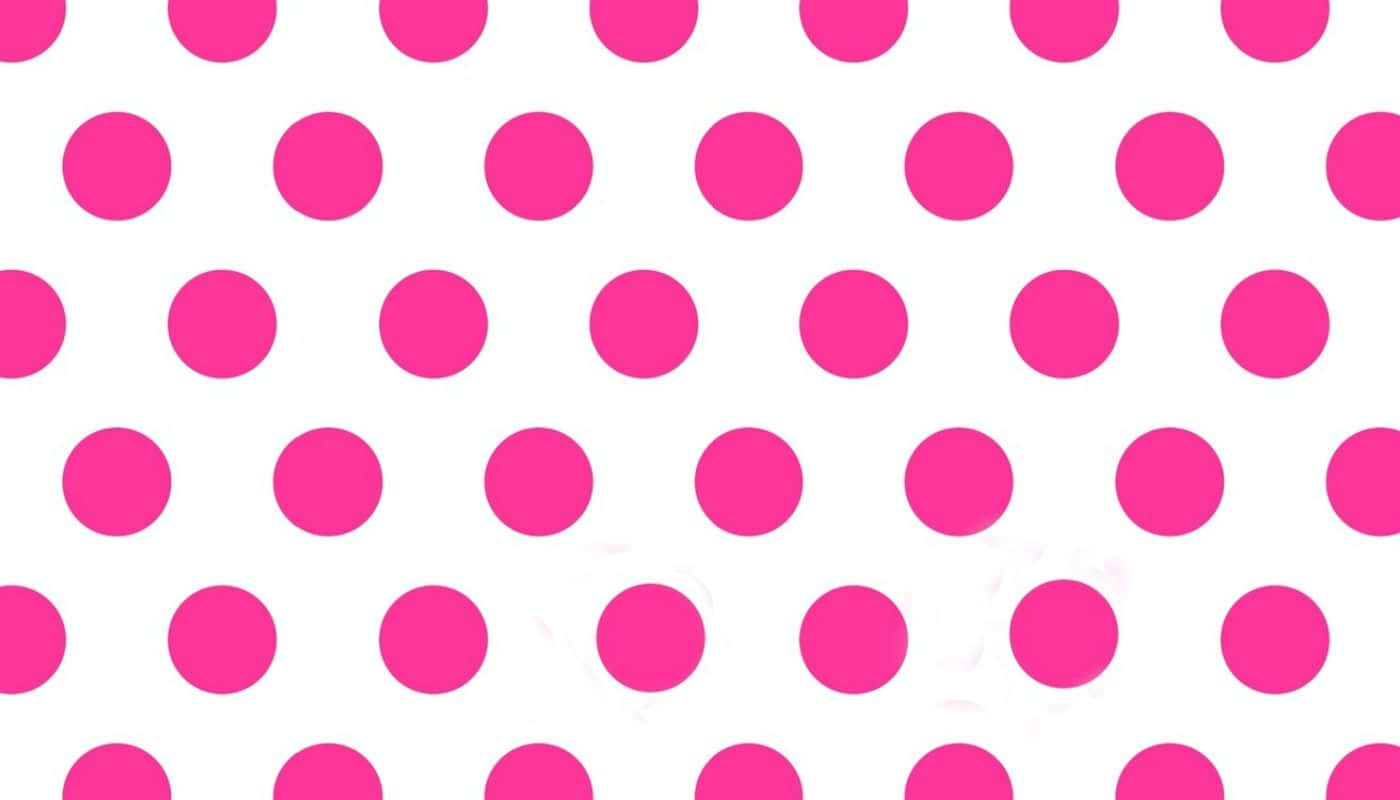 Pink Polka Dots On White Background Wallpaper