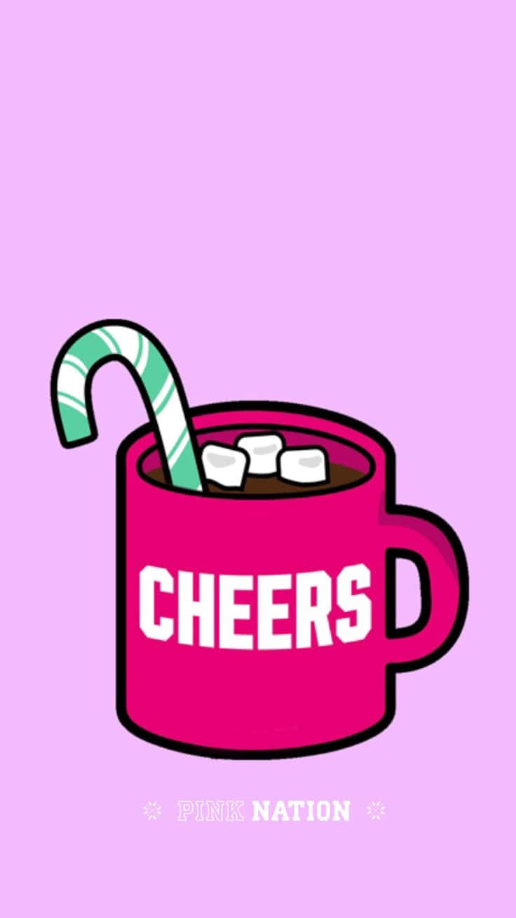 Cute Pink Nation Brand Logo With Hot Choco Wallpaper