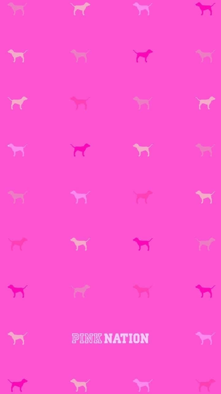Bright Fuschia Pink Nation Graphic Art Wallpaper
