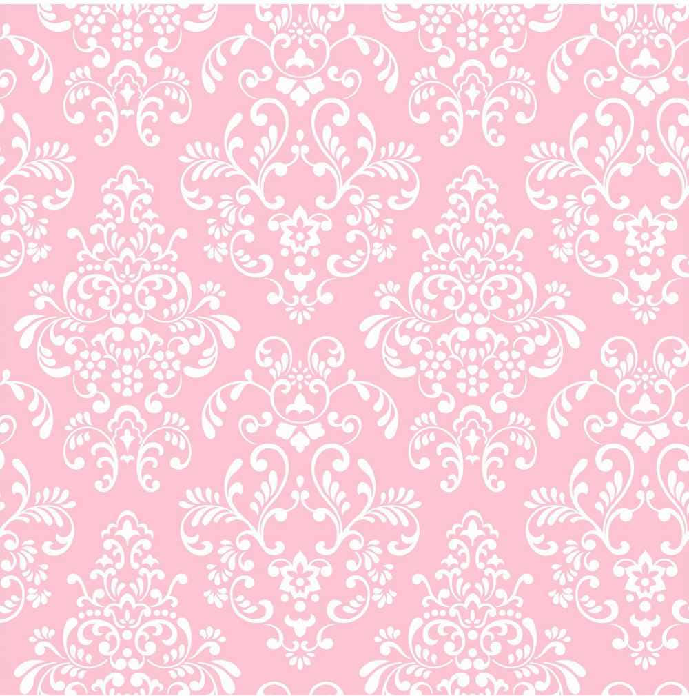 A Pink And White Damask Pattern Wallpaper