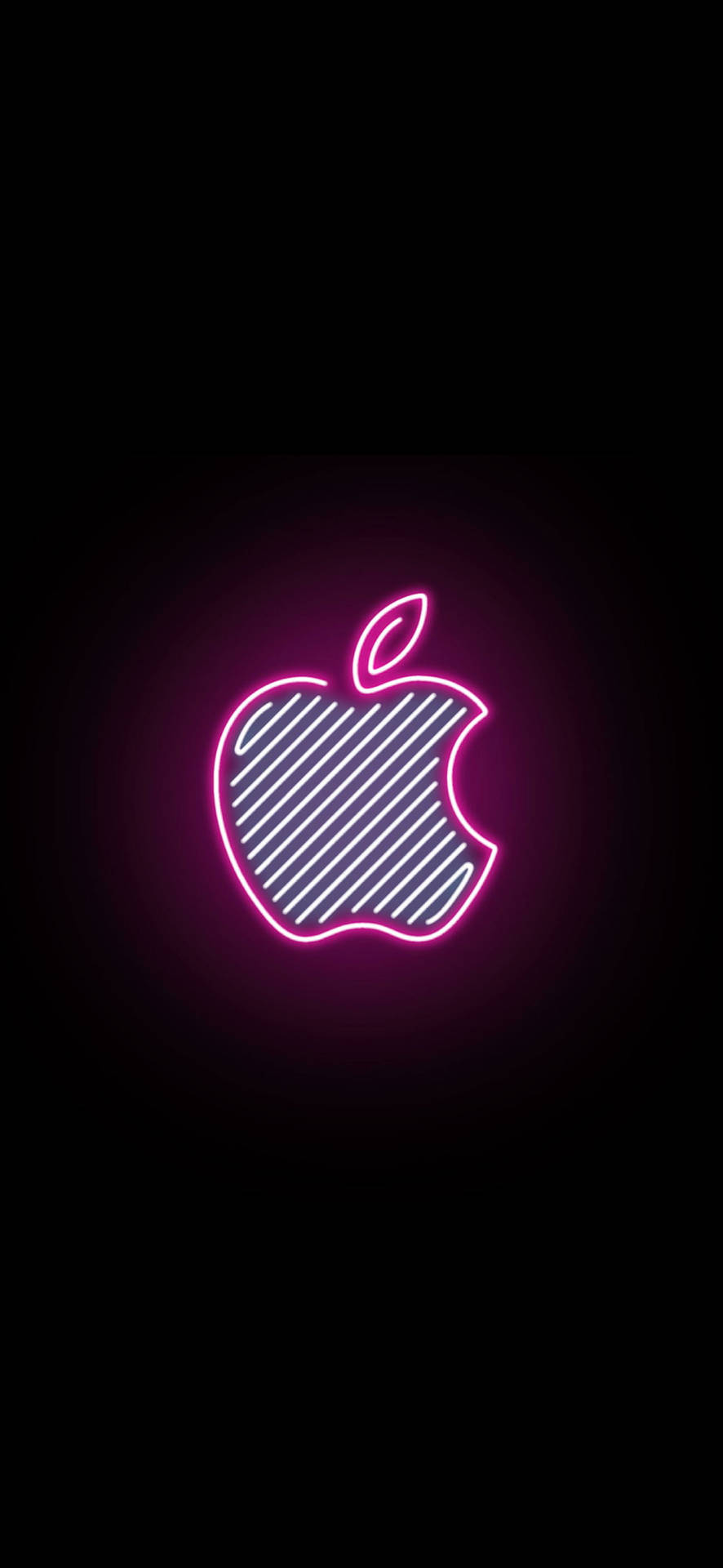 Pink Neon Æstetisk Iphone Logo Wallpaper