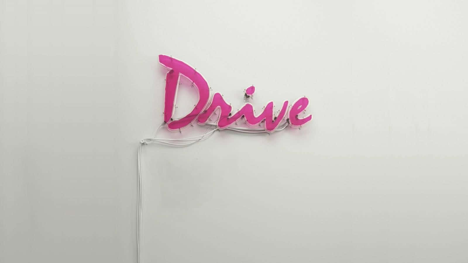 Pink Neon Drive Sign Wallpaper