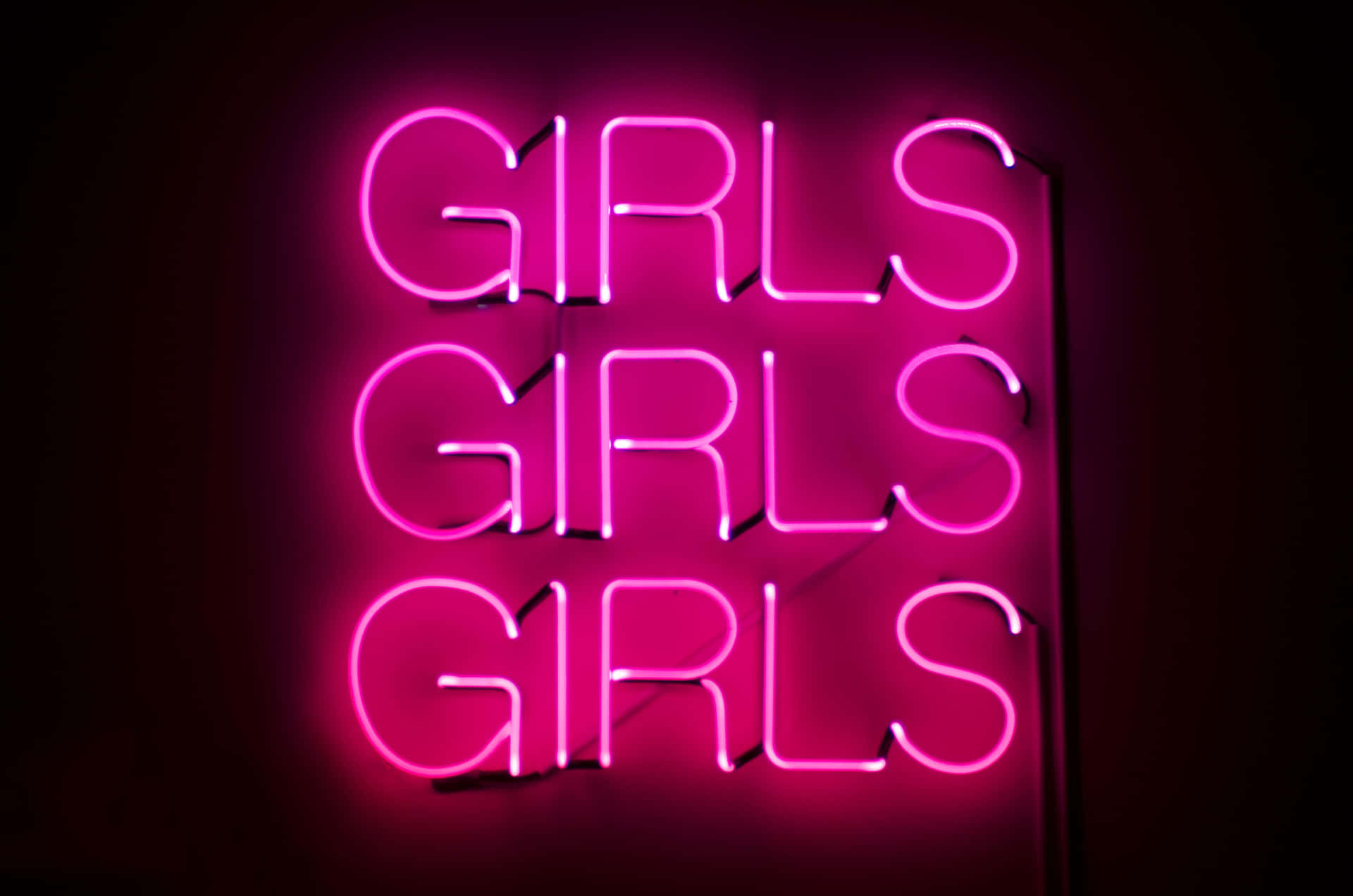 Pink Neon Girls Sign Wallpaper