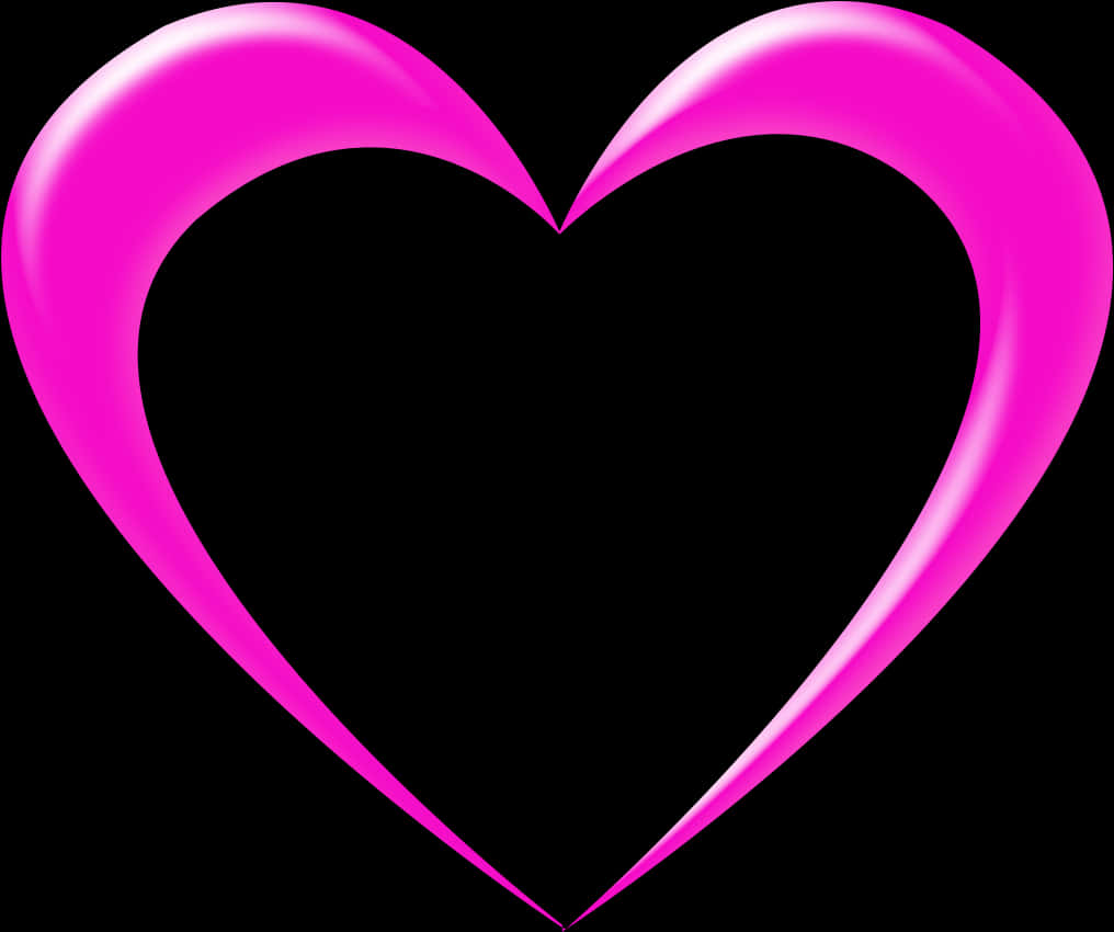 Pink Neon Heart Transparent Background PNG