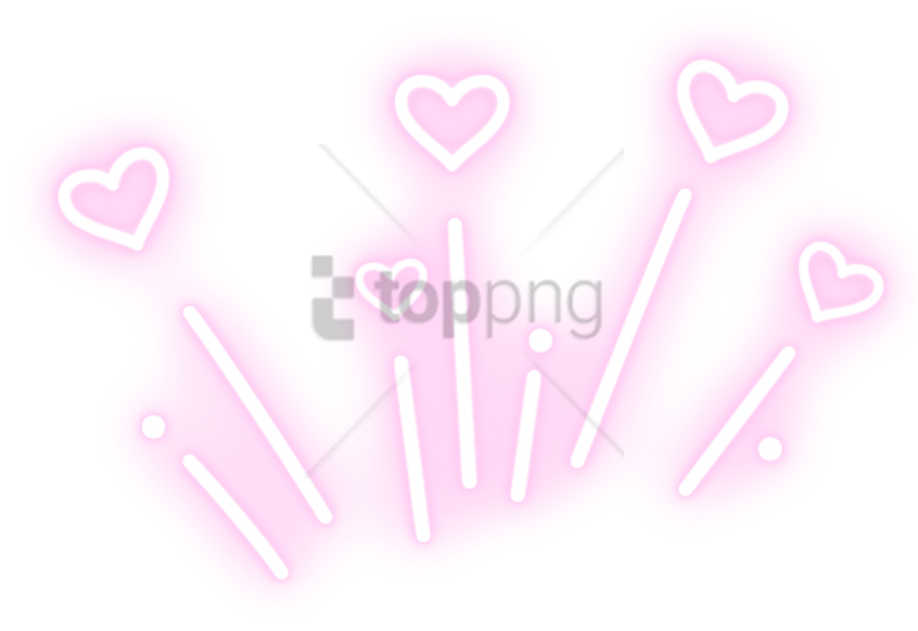 Pink Neon Hearts Lights Overlay PNG