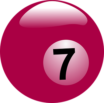 Pink Number7 Billiard Ball PNG