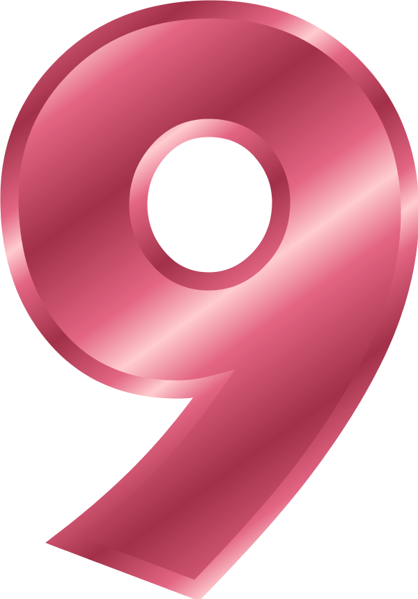 Pink Number9 Graphic PNG