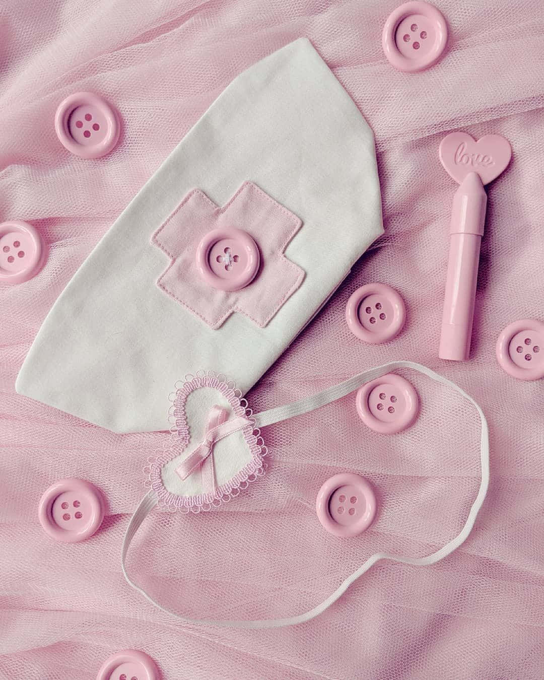 Pink Nurse Capand Accessories Aesthetic Wallpaper