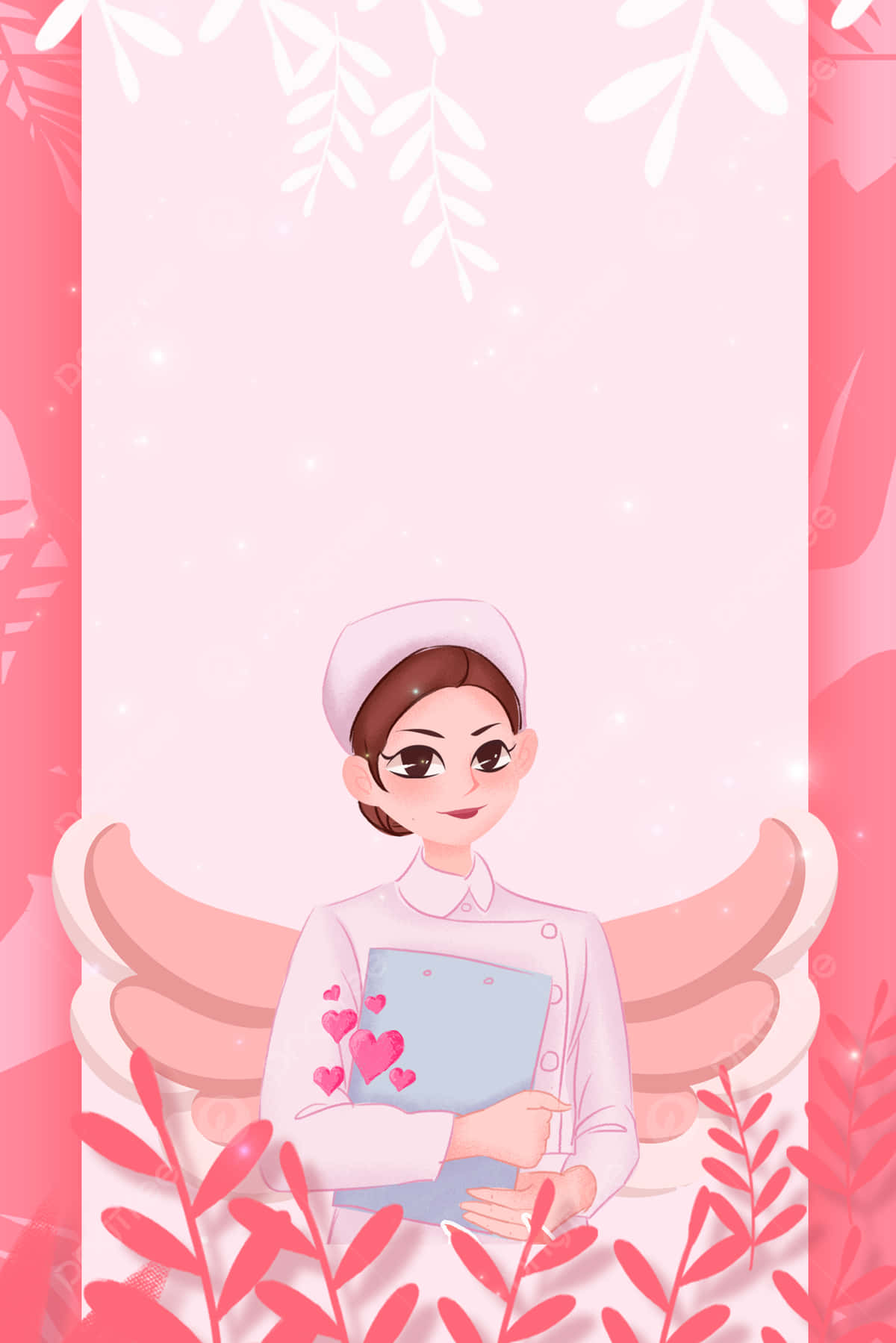 Pink Nurse Character Aesthetic Wallpaper