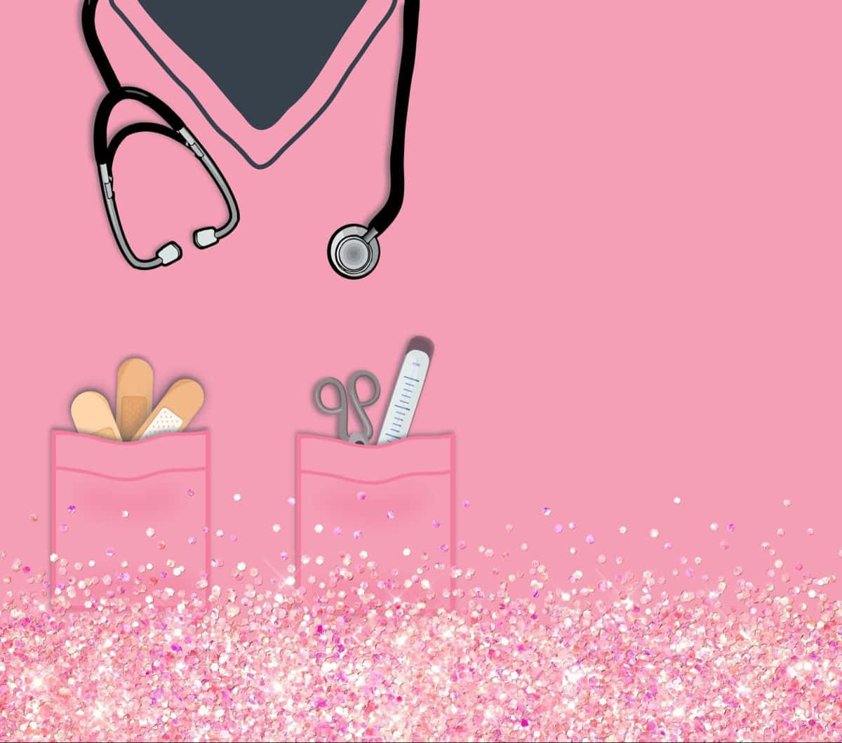 Pink Nurse Essentials Aesthetic Wallpaper