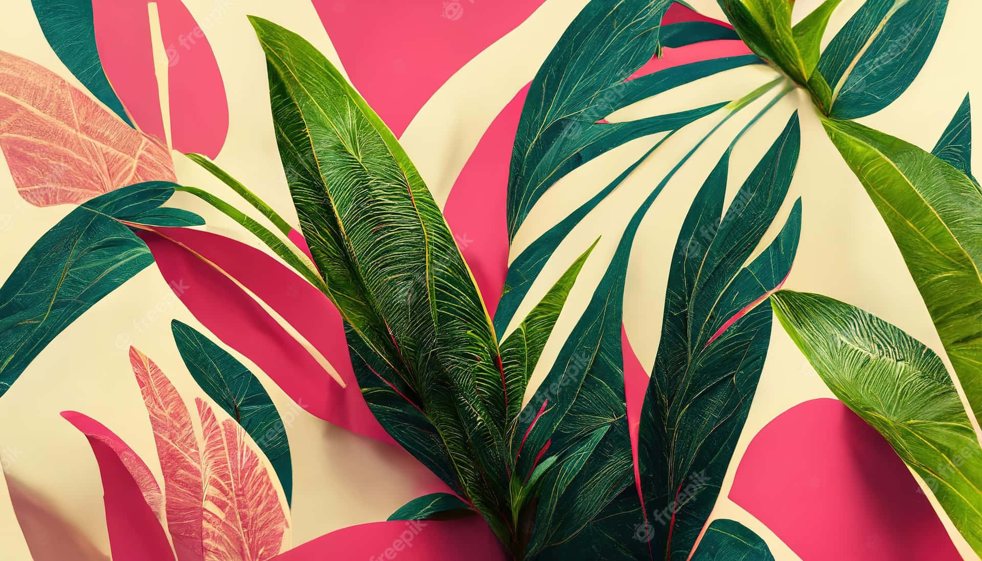 Pink Oblong Leaves [wallpaper] Wallpaper