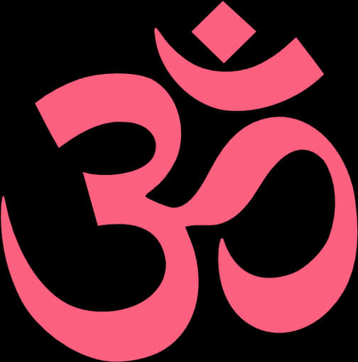 Pink Om Symbol Graphic PNG