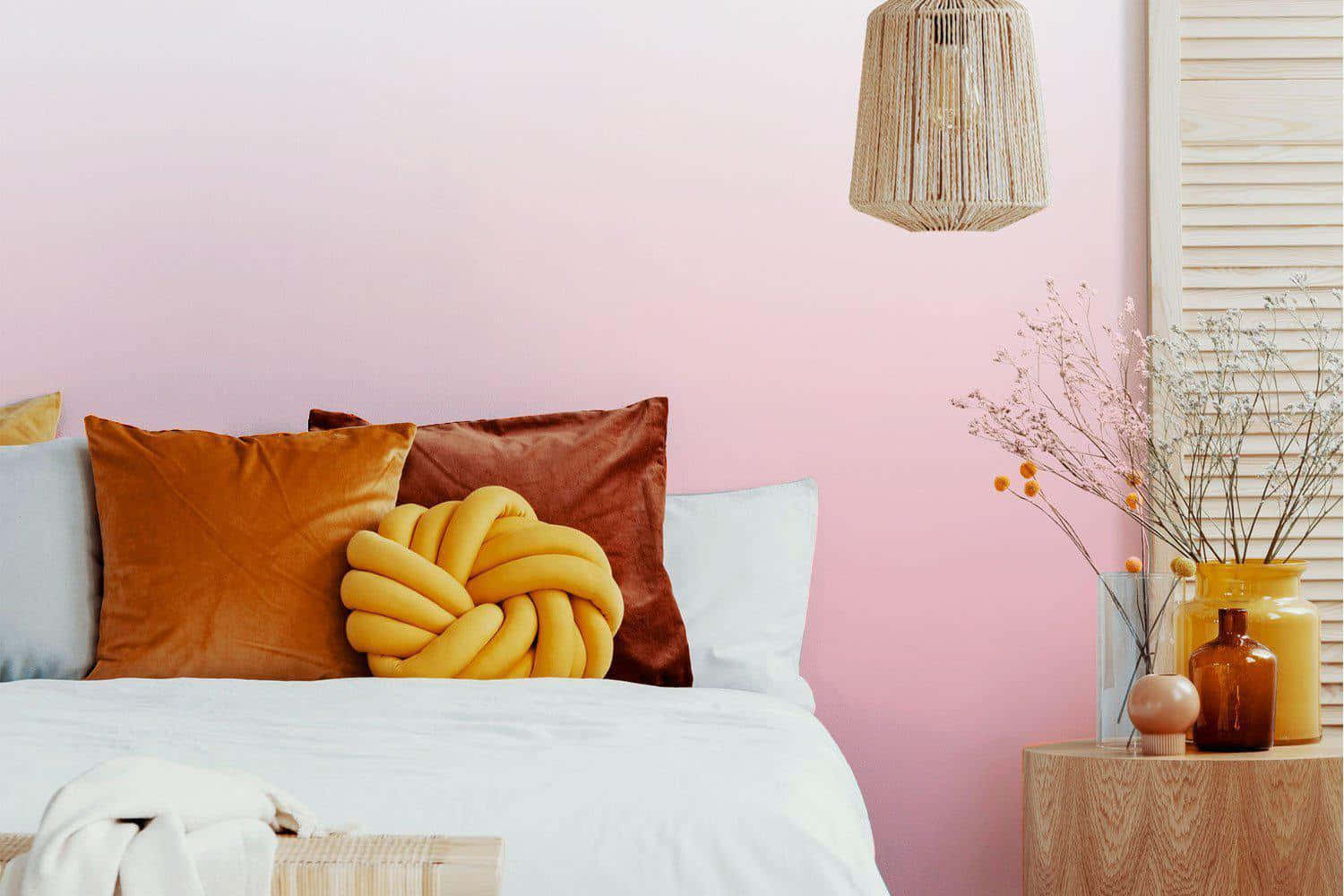 Pink Ombre Bedroom Decor Wallpaper