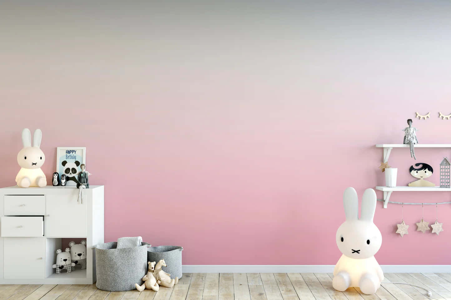 Pink Ombre Nursery Wall Decor Wallpaper