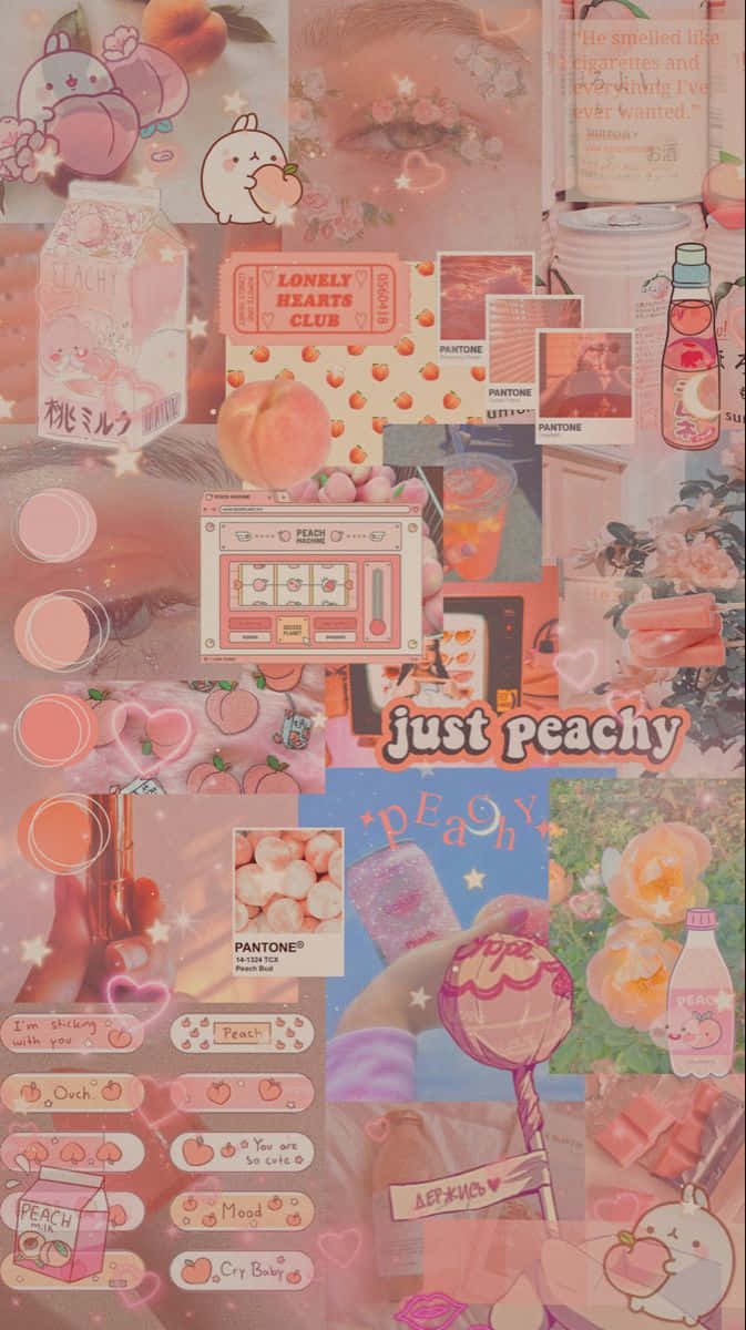 Pink Orange Aesthetic Collage Wallpaper