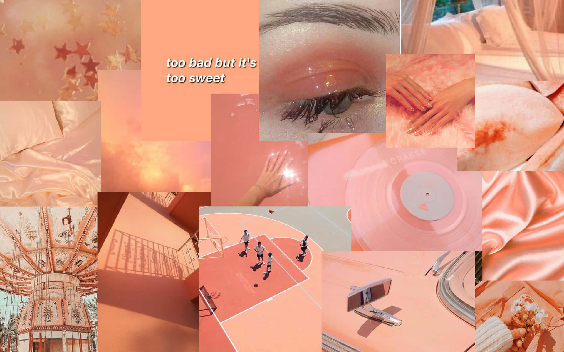 Pink Orange Aesthetic Collage Wallpaper