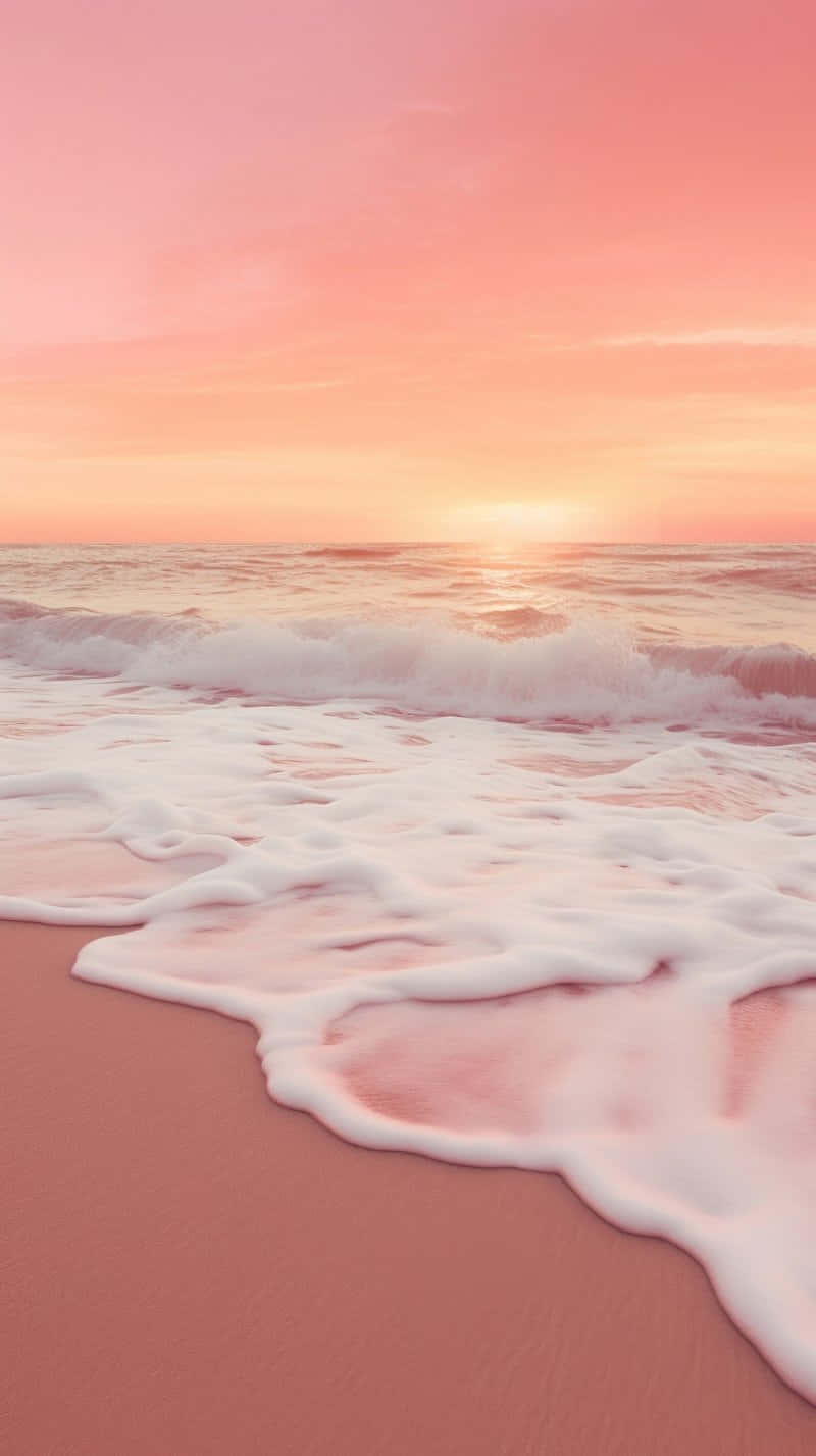 Pink Orange Beach Sunset Wallpaper