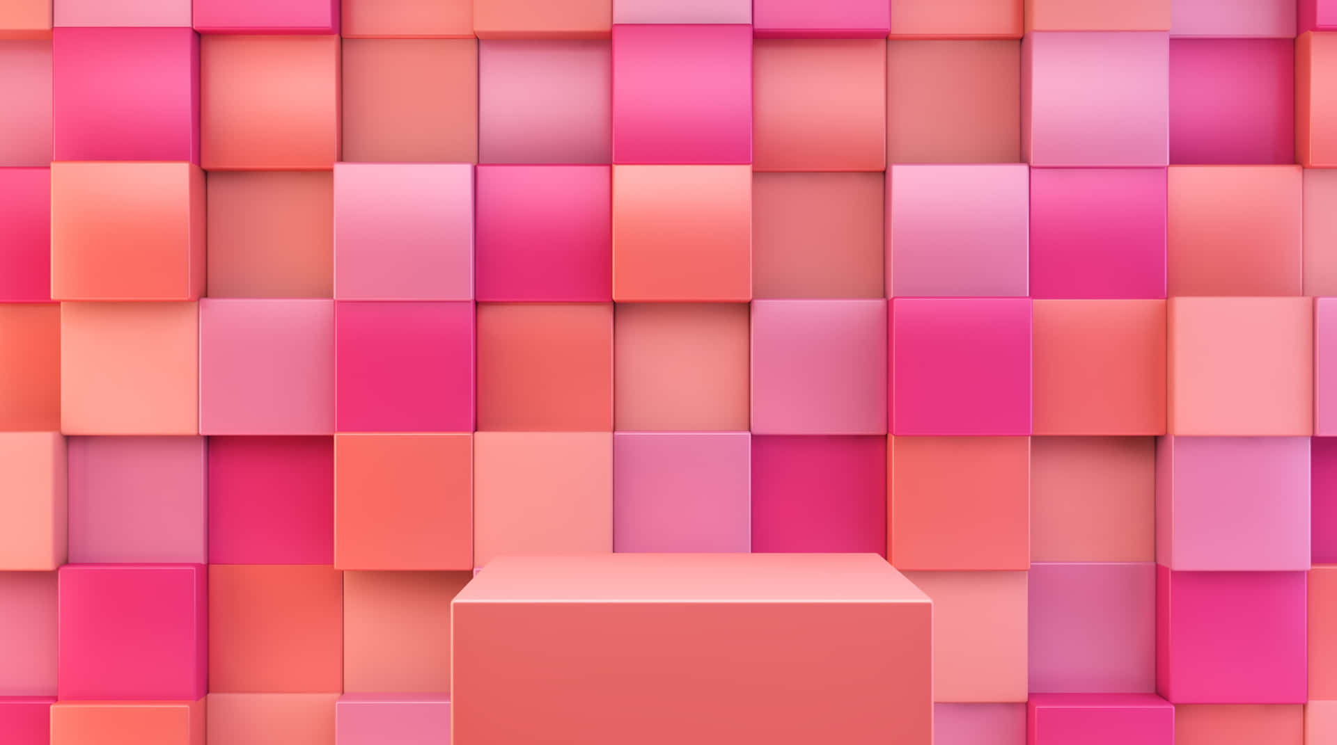 Pink Orange Gradient Cubes Background Wallpaper