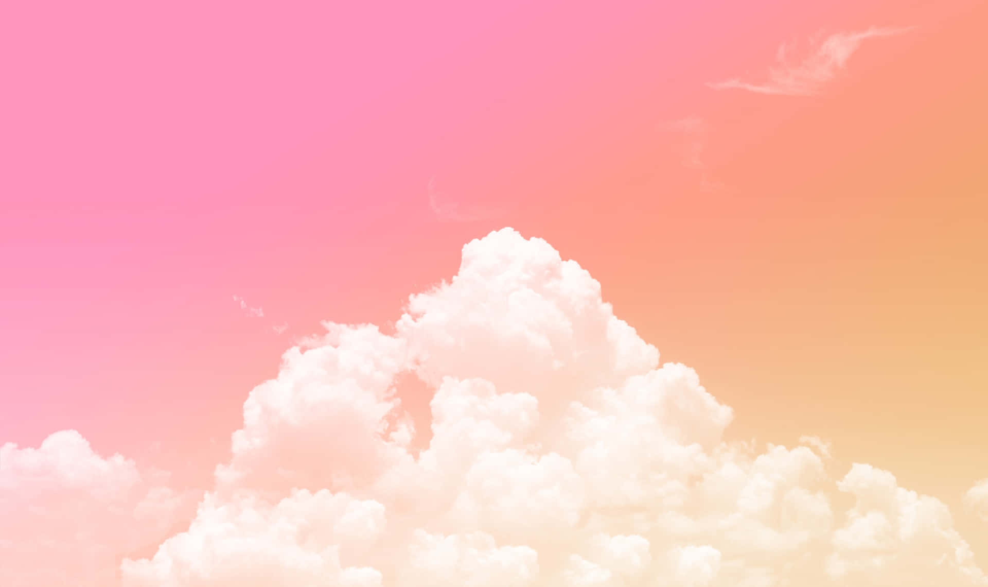 Pink Orange Gradient Sky Clouds Wallpaper