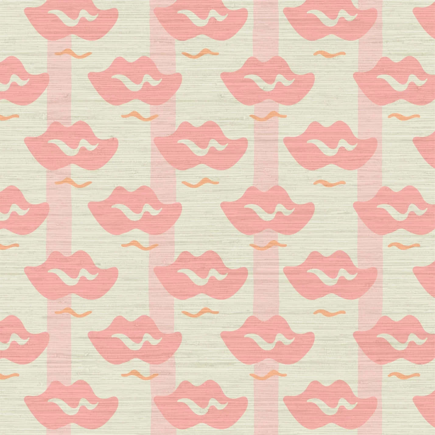 Pink Orange Lips Pattern Wallpaper Wallpaper