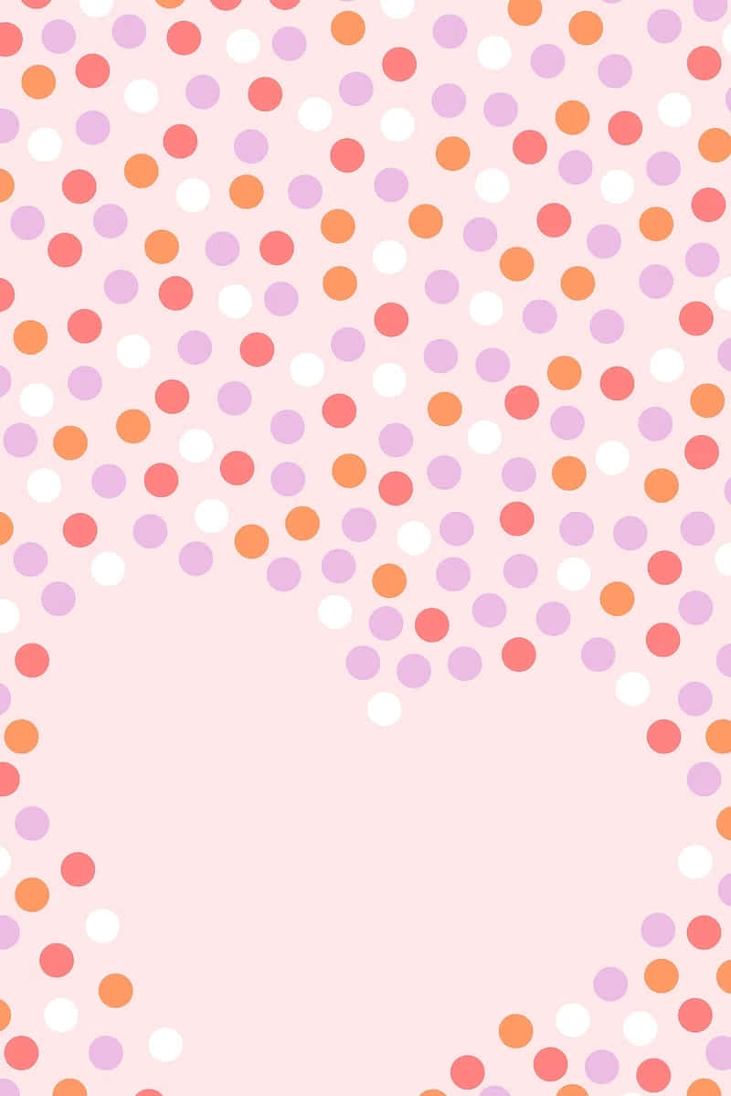 Pink Orange Polka Dots Pattern Wallpaper