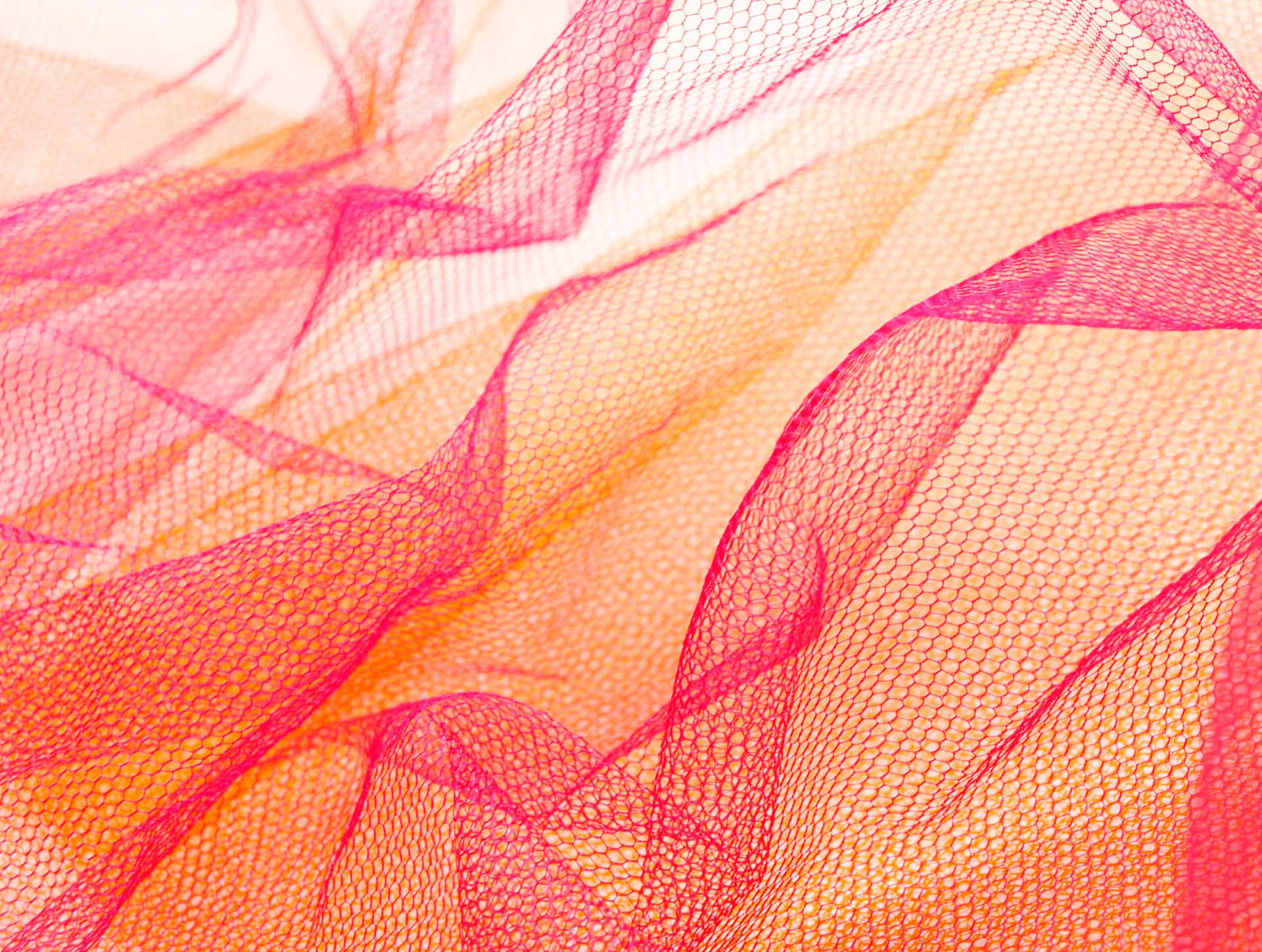 Pink Orange Textured Fabric Waves Wallpaper