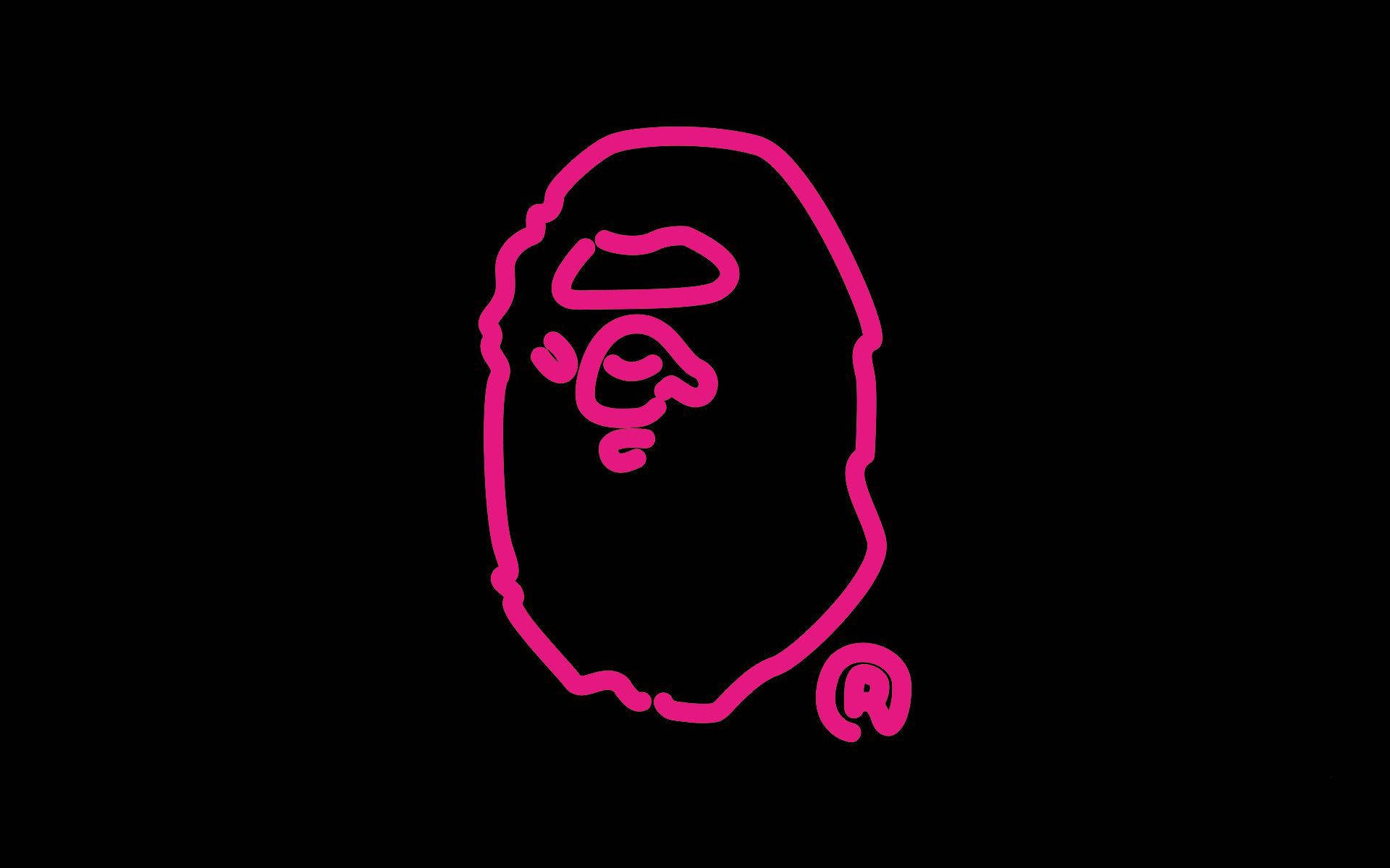 Pink Outline BAPE Logo Wallpaper