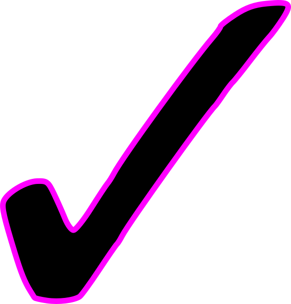 Pink Outlined Check Mark PNG