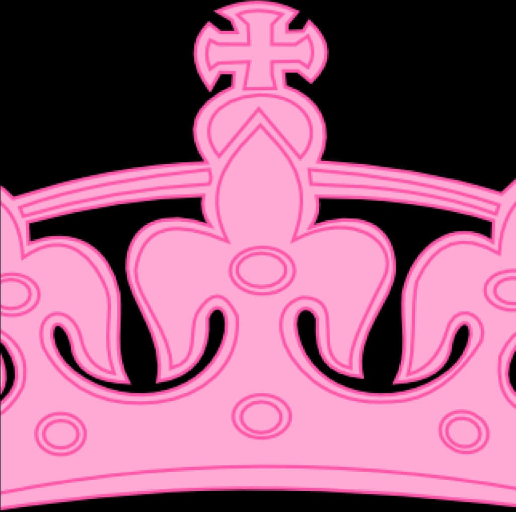 Pink Outlined Crown Graphic PNG