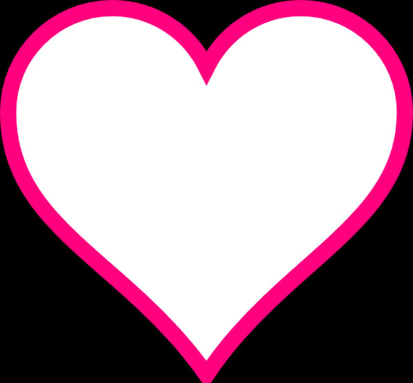 Pink Outlined Heart Graphic PNG