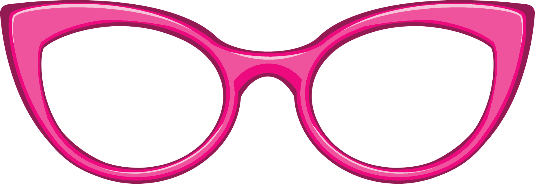 Pink Oversized Geek Glasses PNG