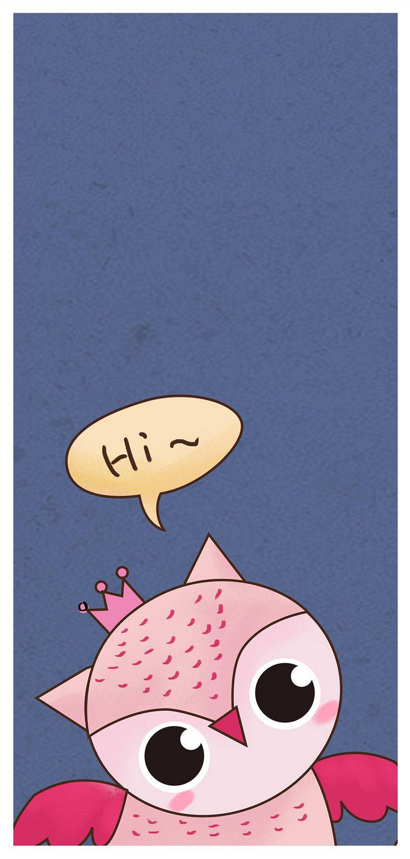 Pink Owl Cartoon Phone Wallpaper