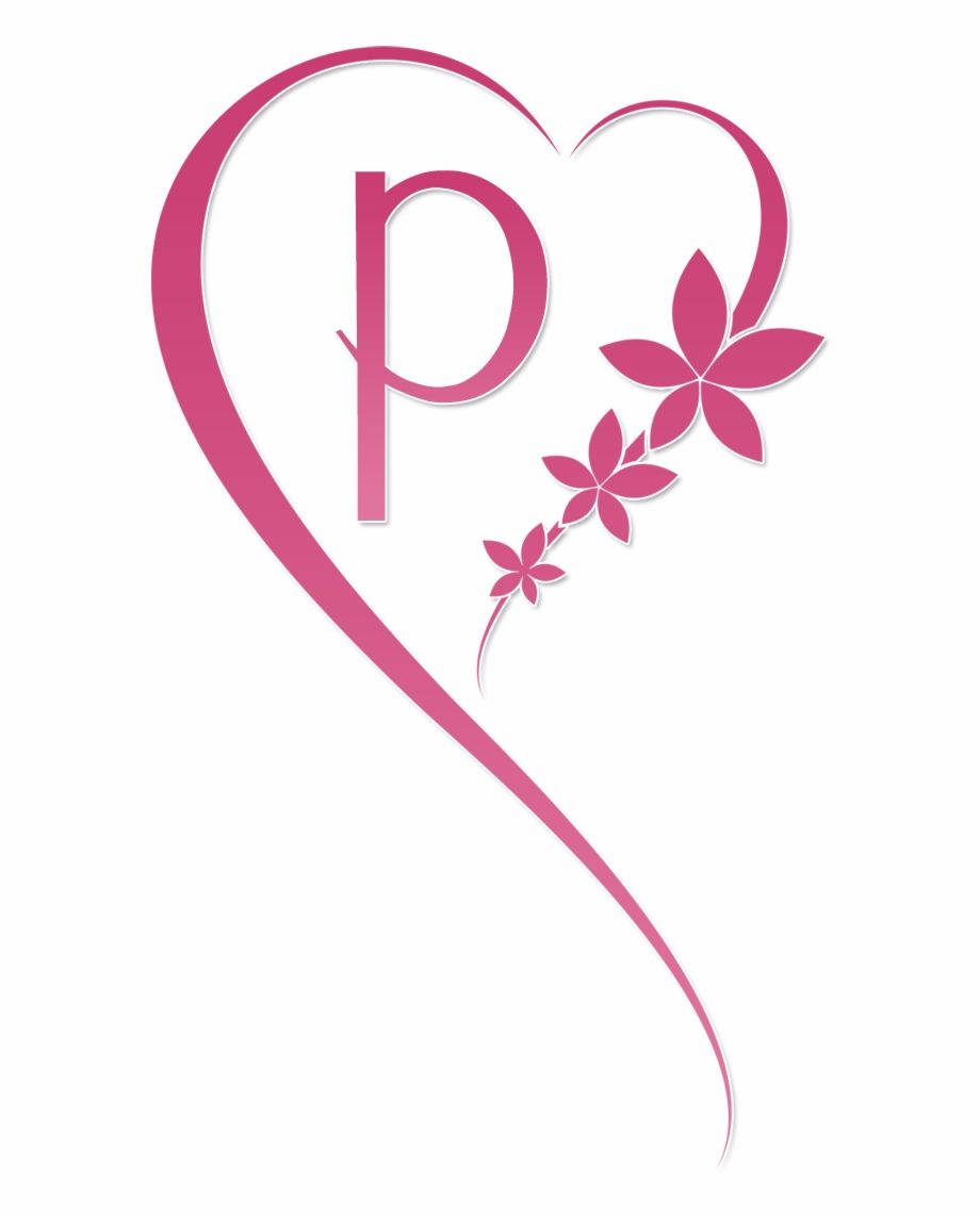 Pink P Letter In Heart