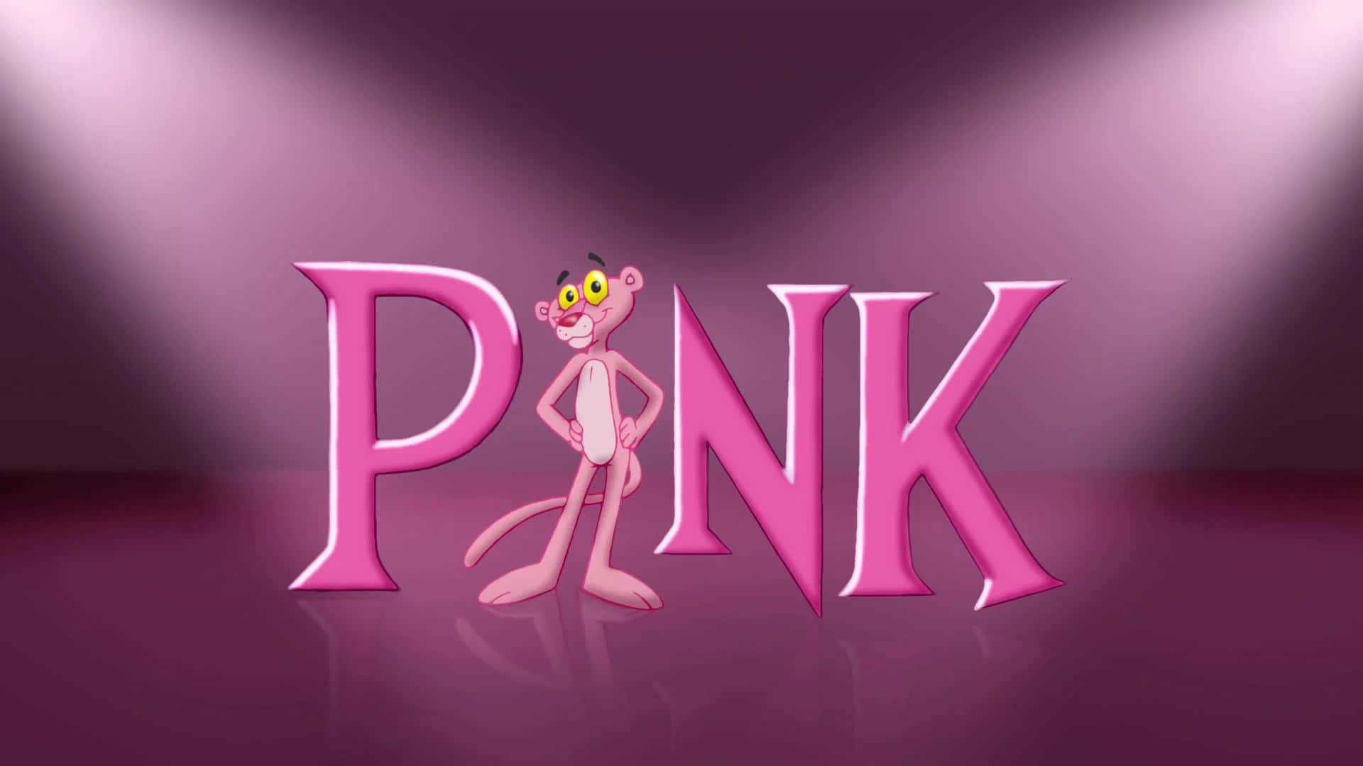 Pink Panther Logo With Character Wallpaper