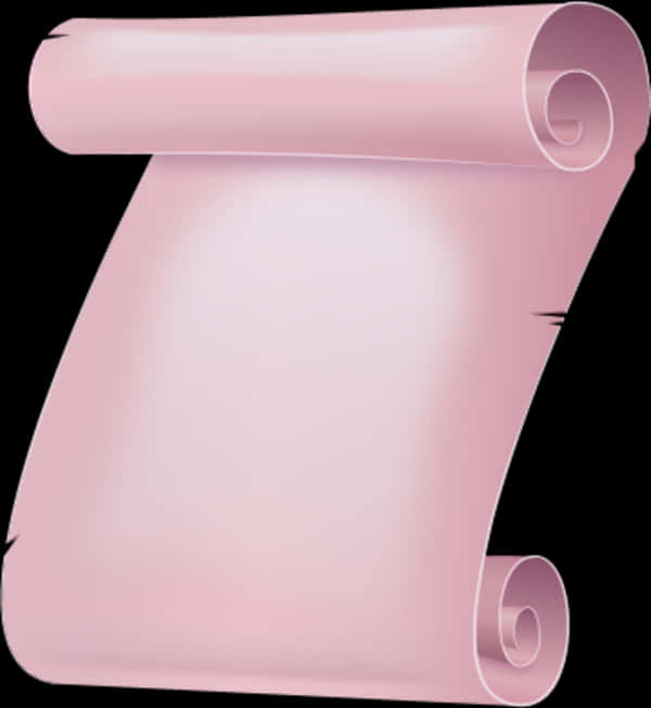 Pink Paper Scroll Graphic PNG