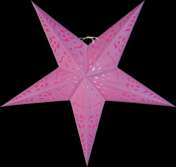 Pink Paper Star Lantern PNG