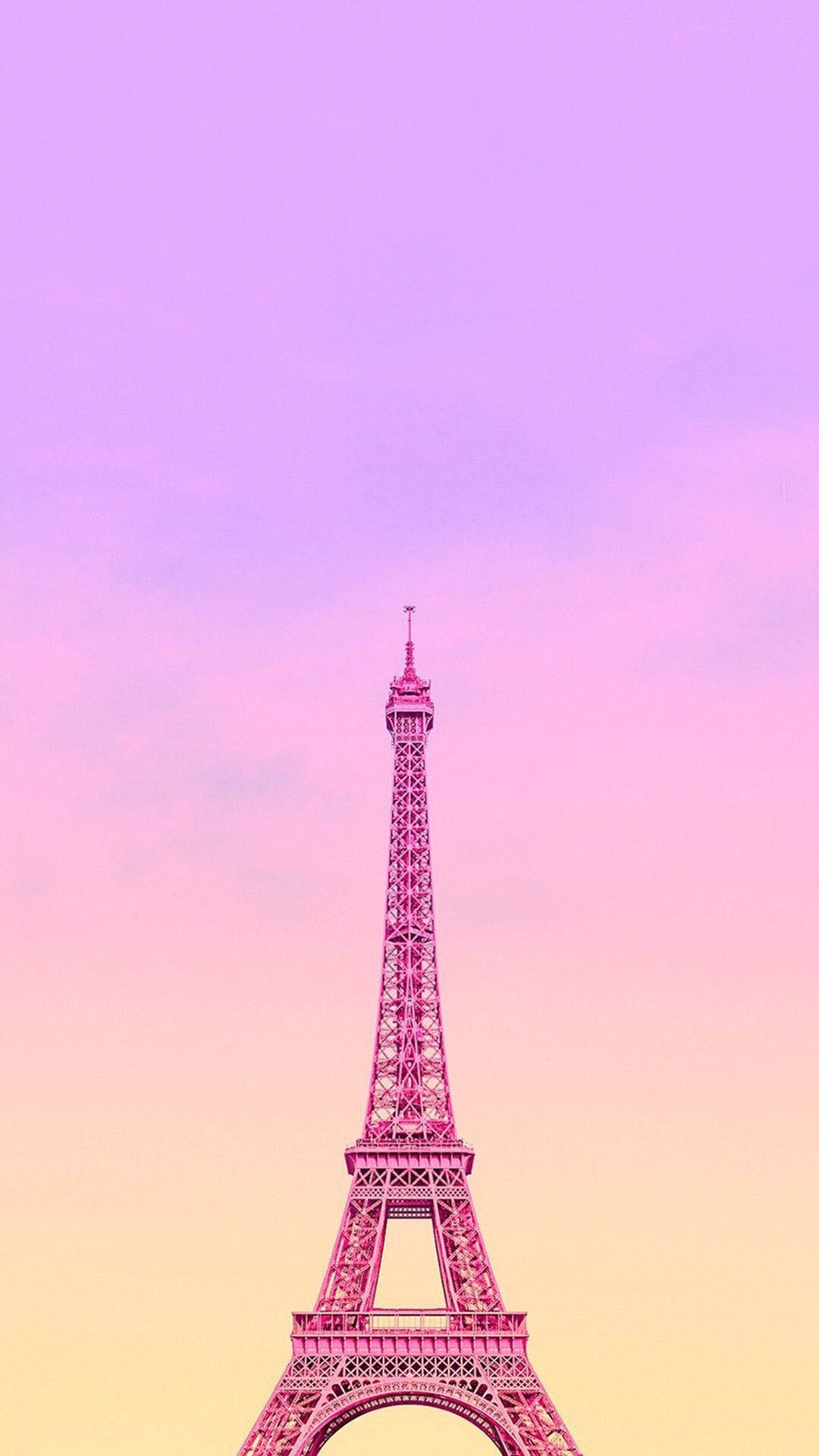 Pink Paris With Gradient Sky Wallpaper