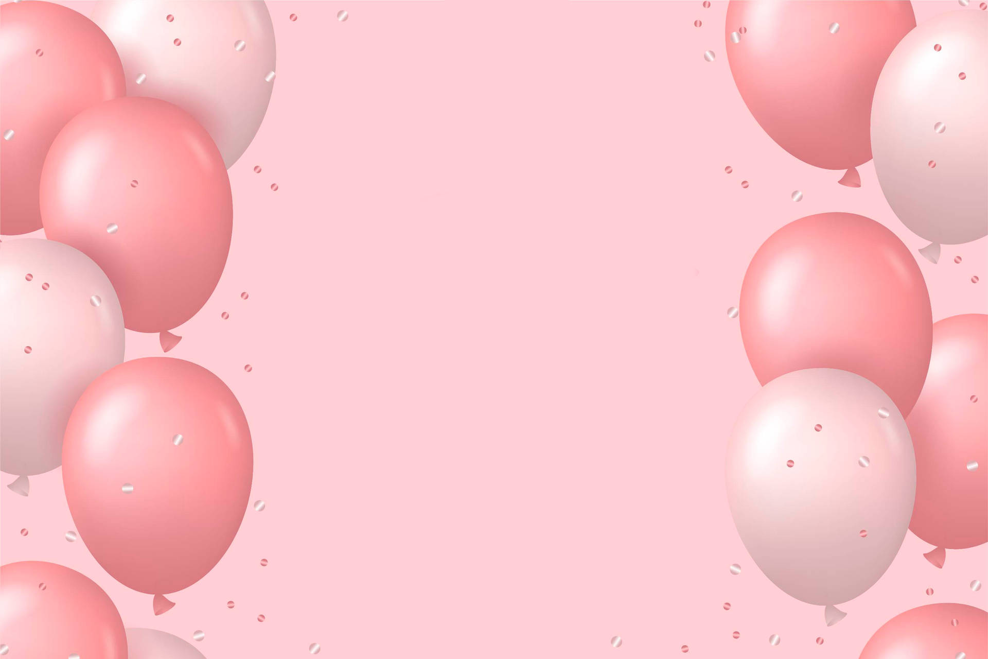 Pink Party Balloons Background Wallpaper