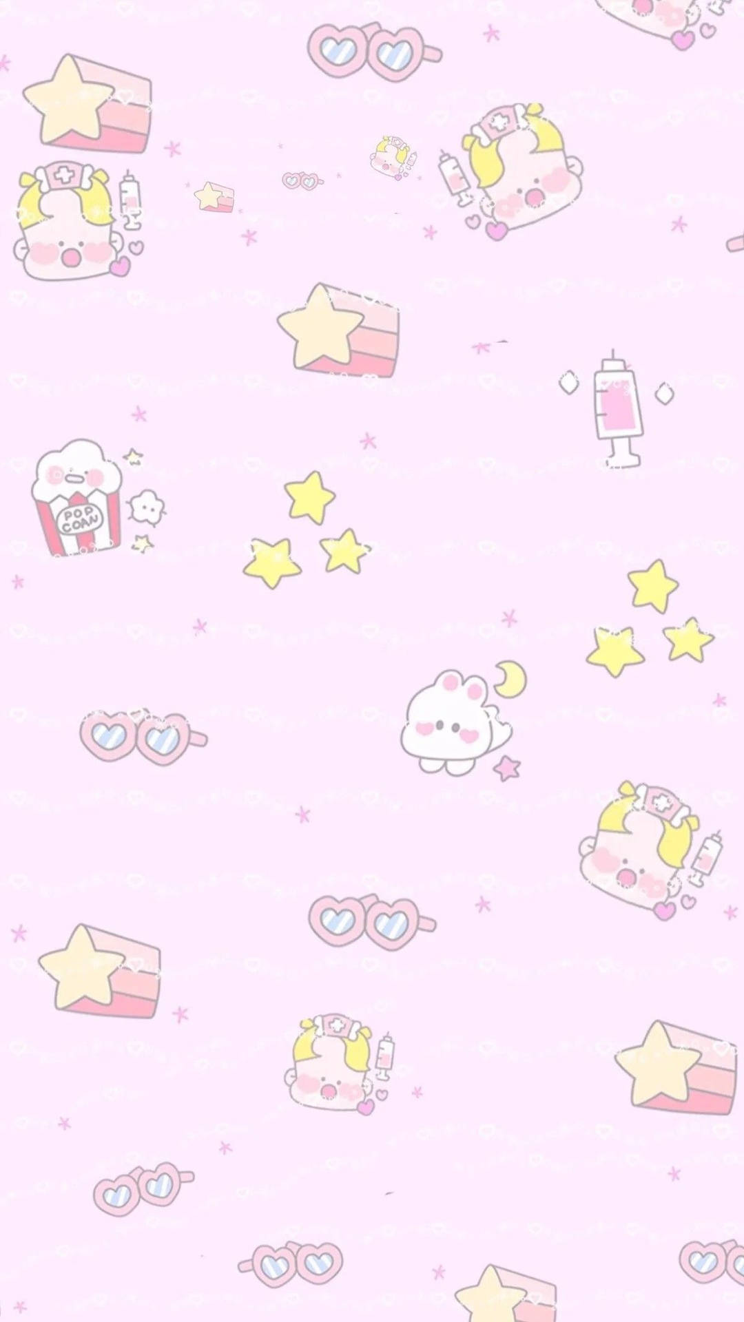 Pink Pastel-colored Kawaii Ipad Wallpaper