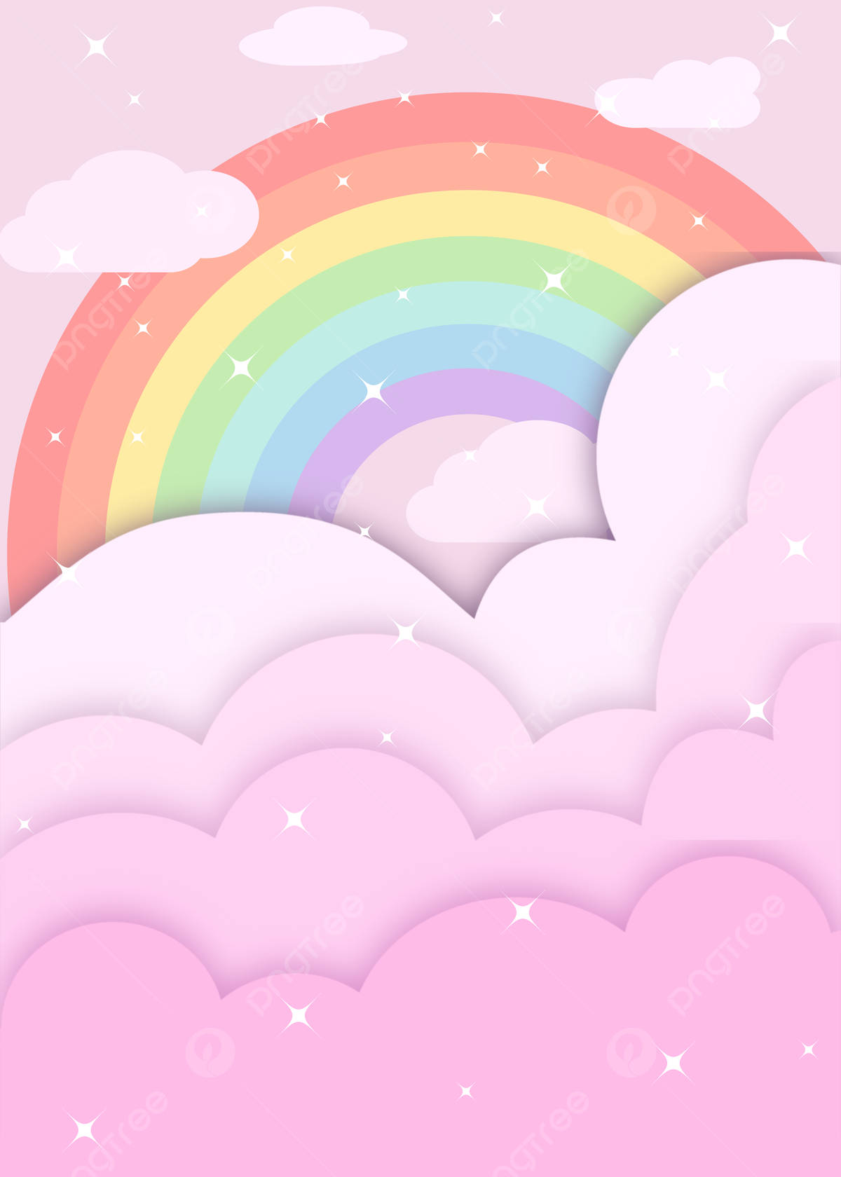 Pink Pastel Rainbow Background Wallpaper