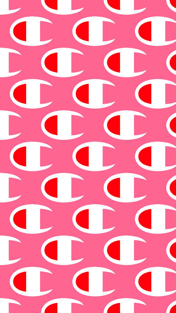 Champion Logo in Pink Patterns Wallpaper