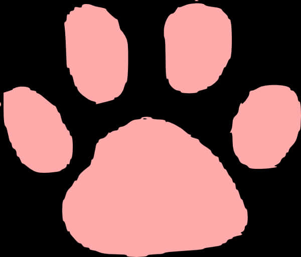 Pink Paw Print Black Background PNG