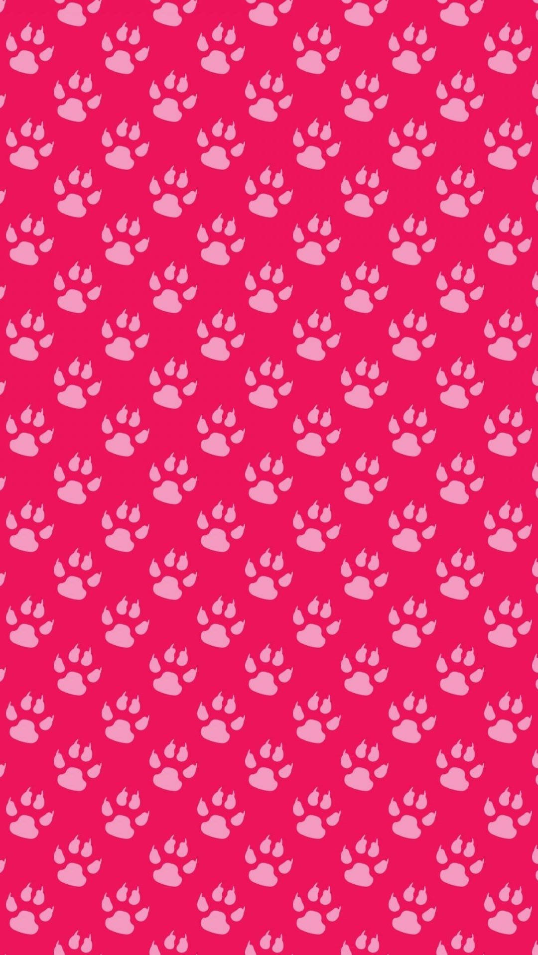 Adorable Pink Paw Prints Wallpaper