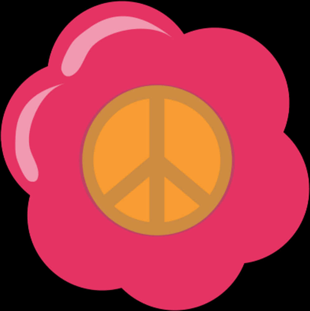 Pink Peace Flower Graphic PNG