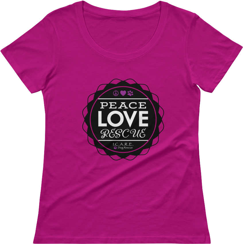 Pink Peace Love Rescue T Shirt PNG