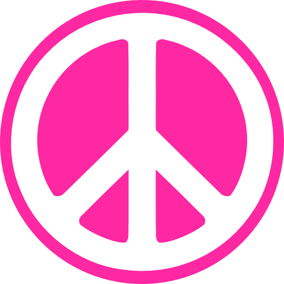 Pink Peace Symbol PNG